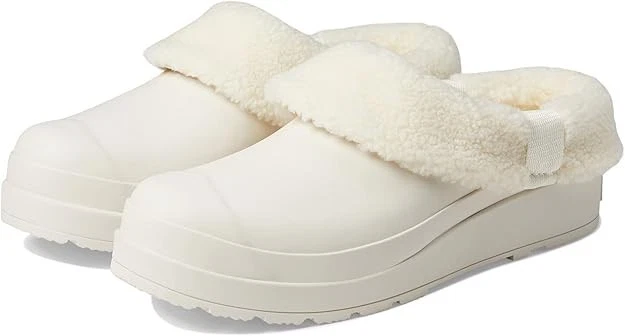Hunter Play WFF1000RSP Womens 8 Clog White Willow Sherpa Insulated Slip On Shoes