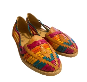 Corte Vacuno Flats Made in Mexico Size 9 US Multicoloured Woven New - Picture 1 of 5