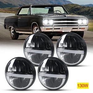 4PC 5.75" 5-3/4" Round LED Headlights Headlamp Halo for Chevy Chevelle 1964-1970 - Picture 1 of 12