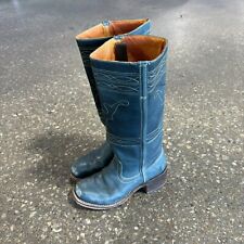 Vintage Frye Campus Boots Rare Blue Leather Pull On Mid Calf Women’s 7B RARE