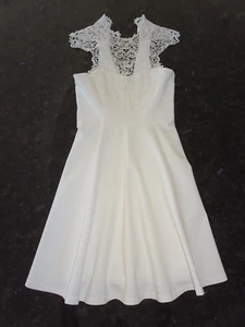 FOREVER NEW LACE LINED FLARE SKATER DRESS WITH TIE UP BACK - SIZE 8 - WORN ONCE - Picture 1 of 3