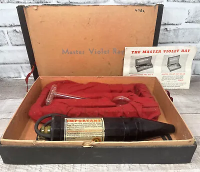 VTG Master Violet Ray Medical Quackery Electric Wand M66 For Parts Or Repair • 94.42$