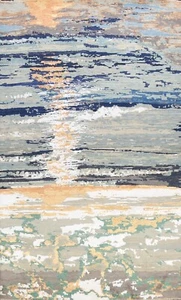 Modern Artistic Abstract Oriental Area Rug Wool/ Silk Hand-knotted 6'x9' Carpet - Picture 1 of 12