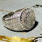 Mens 2Ct Round Real Moissanite Anniversary Pinky Ring 14K White Gold Plated