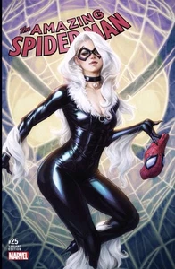 AMAZING SPIDER-MAN #25 ARTGERM VARIANTE COLORE MARVEL COMICS GATTO NERO - Foto 1 di 1