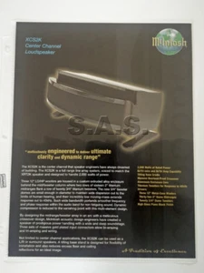 McINTOSH LABS OEM XCS2K CENTER CHANNEL LOUDSPEAKER PRODUCT BROCHURE - MINT! - Photo 1/2