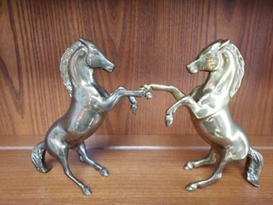 Brass Prancing Horse Rearing Stallion Figure Ornaments - Picture 1 of 5
