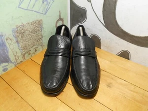 Florsheim Black Leather Loafers Men's 10D Made India - Picture 1 of 11