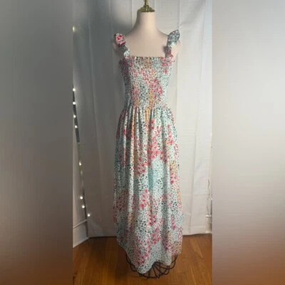 Everly Floral Maxi Dress - Pink, Orange, Green - Image 1 of 4