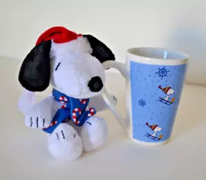 Christmas Snoopy Mug, Blue, Snoopy Collector Stuffed Animal Coffee Mug/Cup - Picture 1 of 5