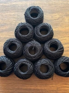 Crochet/Embroidery Thread Cotton Yarn Black - Set of 10 rolls - Picture 1 of 6