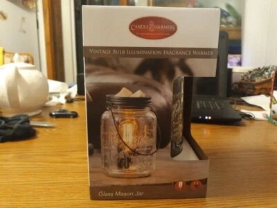 Candle Warmers, Vintage Bulb Illumination Fragrance Warmer Glass Mason Jar  New - Image 1 of 4