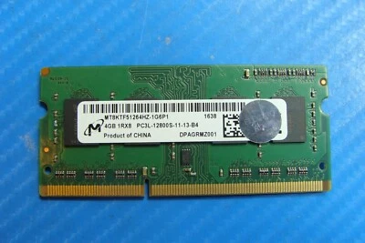 Dell 15 5559 Micron 4Gb Memory Ram So-Dimm pc3l-12800s mt8ktf51264hz-1g6p1 - Image 1 of 2