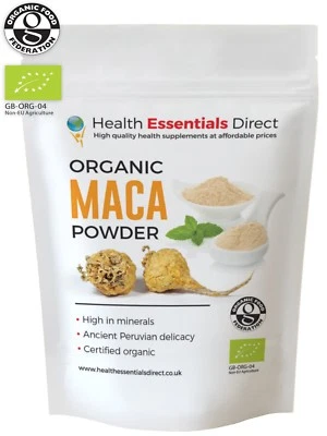 HEALTH ESSENTIALS DIRECT Organic Maca Root Powder - Raw (Premium 4 Root, Peruvian Superfood) Choose Size