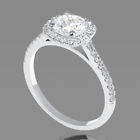 H/SI2 Round Cut Diamond Engagement Ring 1.15 CT 18K White Gold Wedding