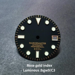 DS Matte Rose gold textMM Marine-Master Dial 28.5mm C3 Blue Lume NH35 Mod SKX007 - Picture 1 of 3