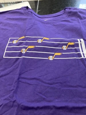 MENS Nike UTAH JAZZ MUSIC NOTES Short Sleeve Shirt PURPLE XXL 2XL  NEW - Image 1 of 3