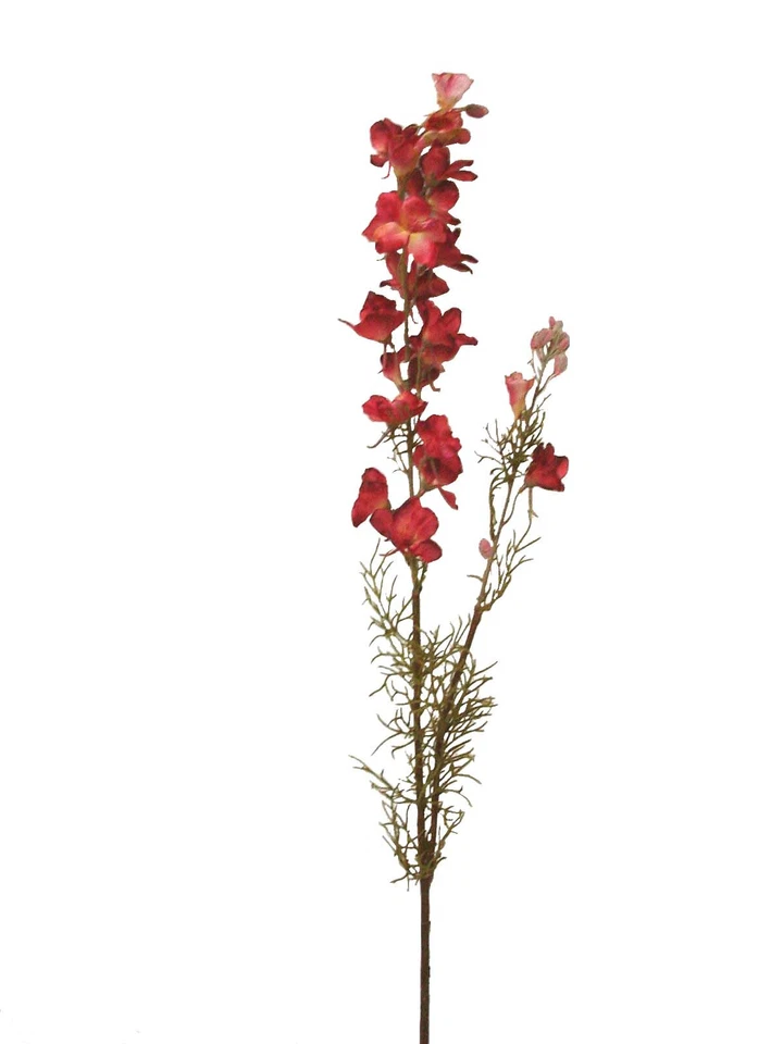 (01297) ARTIFICIAL FLOR VARA LARKSPUR DELPHINIUM ESPUELA DE CABALLERO SPRAY ROJO - Imagen 1 de 1