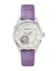 Bulova Sutton 96L339 Cuero Lavanda Automático Zafiro Nácar Damas - Imagen 1 de 3