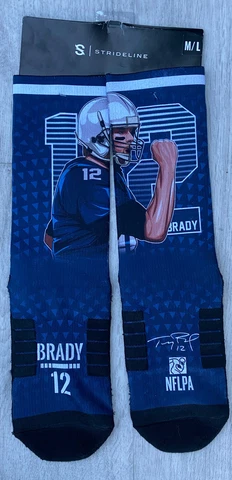 Strideline NFL Tom Brady New England Patriots Premium Crew Socks Mens M/L NEW Cover