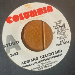 PRISENCOLINENSINAINCIUSOL WHITE LABEL PROMO ADRIANO CELENTANO VINYL 45 RECORD 7” - Picture 1 of 7