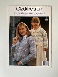 Cleckheaton Vintage Knitting Pattern No 259 Childrens Womens 8 Ply Jumpers - Picture 1 of 2