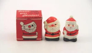 Saleros de pimienta vintage WDW Japón Navidad Santa con caja original - Imagen 1 de 9