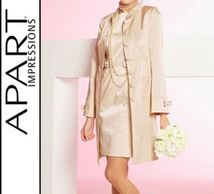 NUEVO DISFRAZ SATINADO 2 piezas FALDA ABRIGO + VESTIDO 32 34 APART nude 239€ *508738 - Imagen 1 de 9