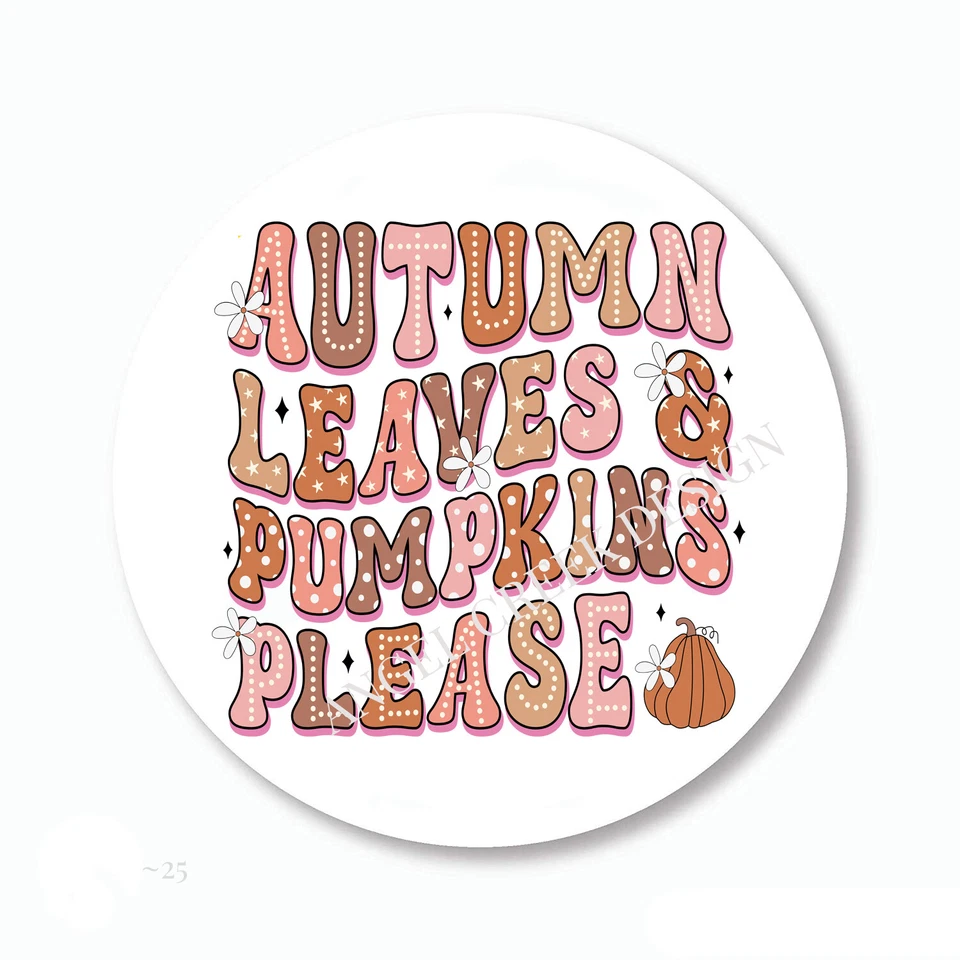 Hojas de otoño calabazas por favor favores etiquetas álbum de recortes pegatinas sobre sellos Foto 1 de 1
