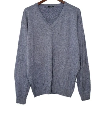 Marbas Long Sleeve V Neck Wool Blend Sweater Mens XL Purple Italy - Image 1 of 4