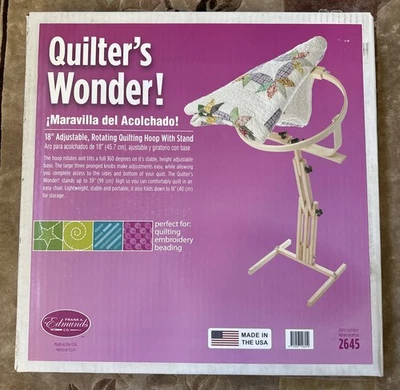 Quilters Wonder! 18" Hoop with Adjustable Stand By Frank A. Edmunds New 2645 - Image 1 of 4