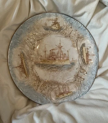 古董西美战争舰队板 USS 缅因州纽约纳什维尔布鲁克林 — 第 1/4 张图片