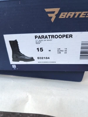 NIB BATES PARATROOPER SZ 15 MEN'S 11" SIDE ZIPPER BOOTS - Image 1 of 4
