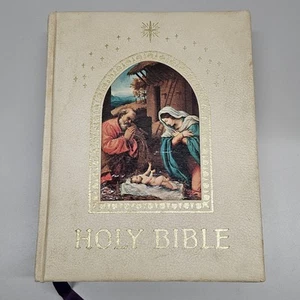 1965 Holy Bible Peace of Mind Deluxe Edition KJV King James Illustrated Vtg - Foto 1 di 22