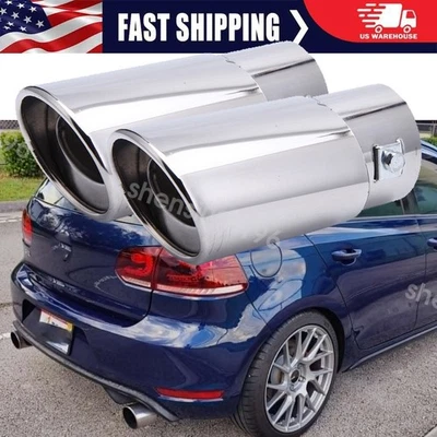 2XExhaust Pipe Tips For For Volkswagen Stainless Steel Tail Muffler 1.5" to 2.1" Foto 1 de 4