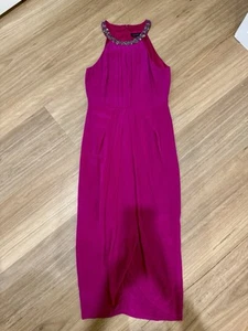 FOREVER NEW Magenta dress with silver embellished neckline Size 10: - Picture 1 of 10