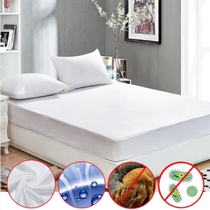 Terry Toweling Mattress Protector Anti-Bug Full Encasement King Super King Cover - Picture 1 of 16