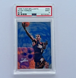 1998 Fleer Brilliants Allen Iverson Blue #68B Basketball Card Mint 9 - Picture 1 of 2