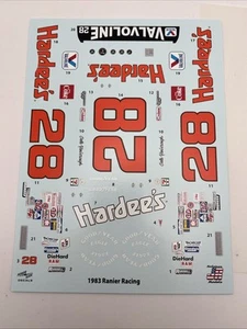 NASCAR Cale Yarborough 1983 Model Car Hardee’s Decal Sheet *DECALS ONLY* - Picture 1 of 6