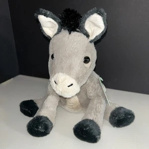 Hallmark Baby Donkey Plush Silver Gray Grey Sitting Soft Stuffed Toy Beige9" Tag - Picture 1 of 7