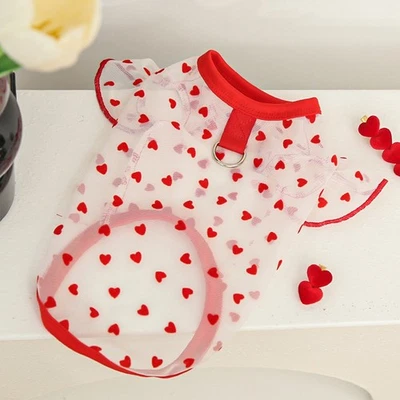 Flying Sleeves Thin Cooling Dog Vest Pullover with Leash Buckle Soft Breathable - Image 1 of 4