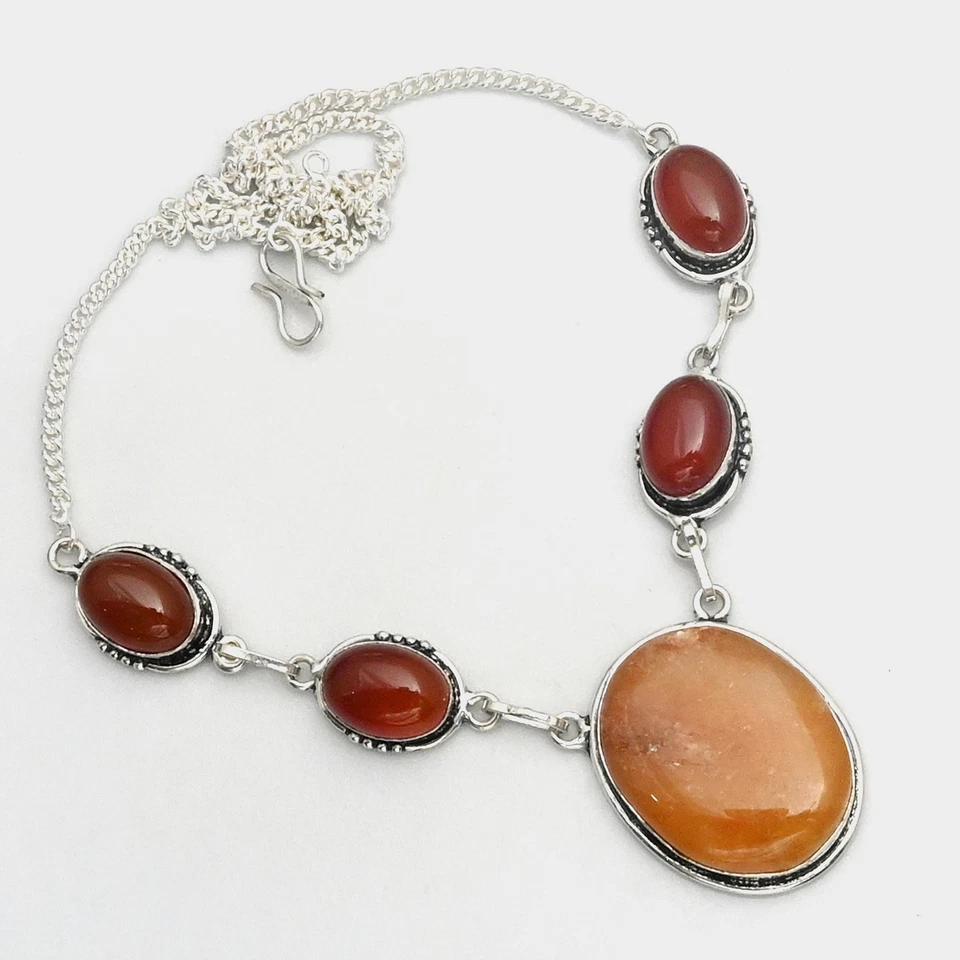 Collar Hecho a Mano de Piedras Preciosas Cornalina Aventurina Roja 31 Gms AN 14857 Foto 1 de 1