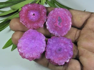 210Cts. Dyed Solar Durzy Agate 4Pcs Crystal Loose Gemstone Lot 28X33-29X33MM k25 - Picture 1 of 9