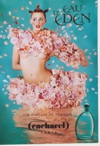 Póster Original Vintage EAU D'EDEN CACHAREL ROSES GIRL c.1995 E.Warren - Imagen 1 de 1