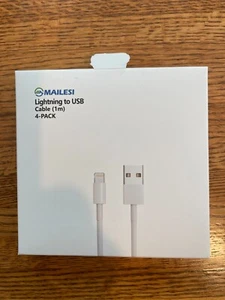 4er Pack Apple Mfi Zertifiziertes Ladegerät Lightning auf USB Ladekabel Kabel, Open Box - Bild 1 von 4