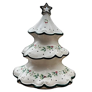 PFALTZGRAFF Winterberry White Ceramic Christmas Tree 12” LED Light Works - Picture 1 of 10