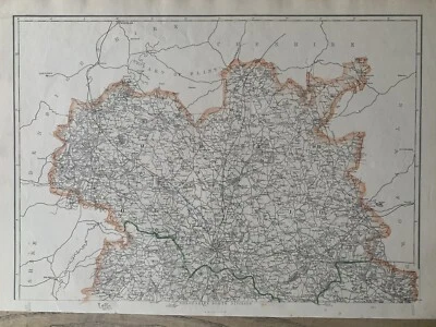 1863 North Shropshire Original Antique Hand Coloured Weekly Dispatch Map - Image 1 of 3