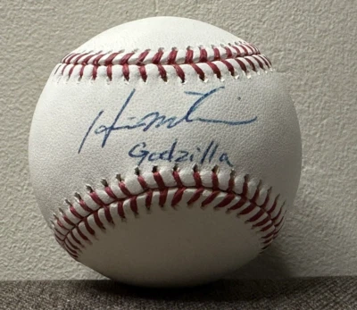 HIDEKI MATSUI SIGNED AUTOGRAPHED GODZILLA OML BASEBALL JSA COA YANKEES 09 WS MVP - Image 1 of 4