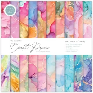 Ink Drops Candy - 8x8 Paper Pad - Craft Consortium - Double-sided 30/pk - Picture 1 of 2