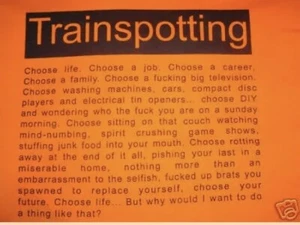 CHOOSE LIFE TRAINSPOTTING T-SHIRT SIZE SMALL - Picture 1 of 1